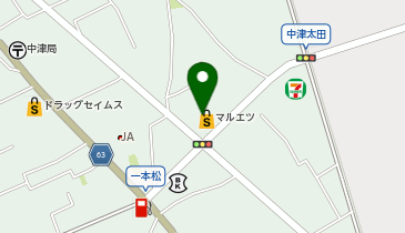 宅配ロッカーPUDO マルエツ 中津店の地図画像