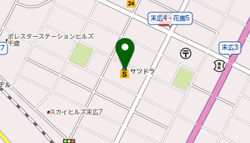 宅配ロッカーPUDO サツドラ 千歳末広店の地図画像