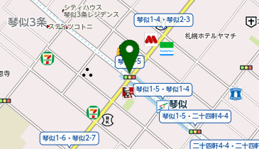 宅配ロッカーPUDO 札幌市交通局 琴似駅の地図画像