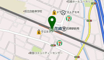 宅配ロッカーPUDO 東武鉄道 伊勢崎線 花崎駅の地図画像