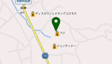 宅配ロッカーPUDO フジ フジ熊野店の地図画像