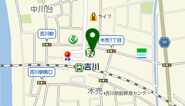 宅配ロッカーPUDO セブン-イレブン 吉川駅北口店の地図画像