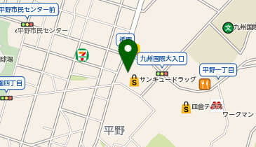 宅配ロッカーPUDO サンキュードラッグ 平野店の地図画像
