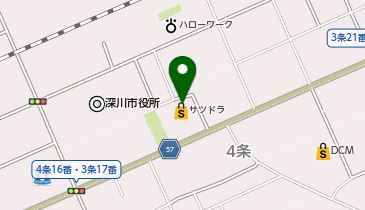 宅配ロッカーPUDO サツドラ 深川店の地図画像