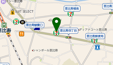 宅配ロッカーPUDO セブン-イレブン 渋谷恵比寿1丁目南店の地図画像