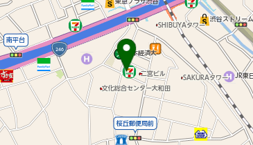 宅配ロッカーPUDO セブン-イレブン 渋谷桜丘店の地図画像