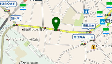 宅配ロッカーPUDO セブン-イレブン 渋谷恵比寿南3丁目店の地図画像