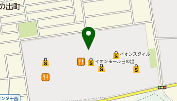 宅配ロッカーPUDO イオンモール日の出の地図画像