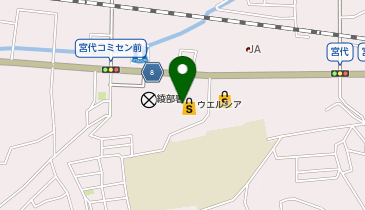 宅配ロッカーPUDO ウエルシア 綾部宮代店の地図画像