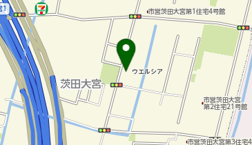 宅配ロッカーPUDO ウエルシア 鶴見茨田大宮店の地図画像