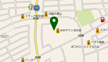宅配ロッカーPUDO イズミ ゆめタウン光の森の地図画像