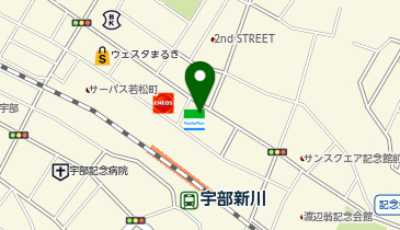 宅配ロッカーPUDO ファミリーマート 宇部若松町店の地図画像