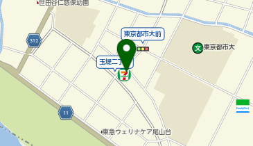 宅配ロッカーPUDO セブン-イレブン 世田谷玉堤1丁目店の地図画像