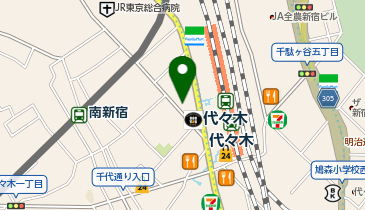 宅配ロッカーPUDO セブン-イレブン 渋谷代々木1丁目店の地図画像