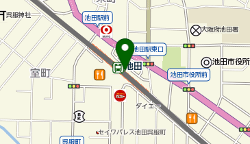 宅配ロッカーPUDO 阪急電鉄 池田駅の地図画像