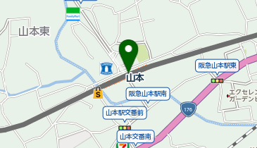 宅配ロッカーPUDO 阪急電鉄 山本駅の地図画像