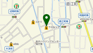 宅配ロッカーPUDO ウエルシア 金沢直江店の地図画像