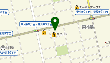 宅配ロッカーPUDO サツドラ 士別南大通店の地図画像