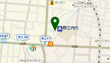 宅配ロッカーPUDO Osaka Metro谷町線 野江内代駅 2号出口通路の地図画像