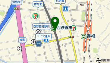 宅配ロッカーPUDO 西日本鉄道 西鉄香椎駅の地図画像