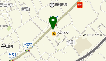 宅配ロッカーPUDO ウエルシア 泉佐野旭店の地図画像