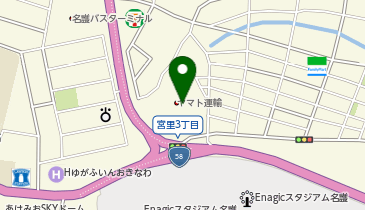 宅配ロッカーPUDO 沖縄ヤマト運輸 名護中央センターの地図画像