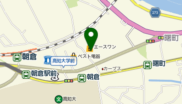 宅配ロッカーPUDO エースワン 朝倉店の地図画像