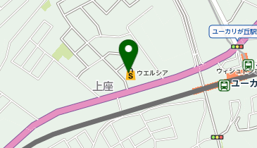 宅配ロッカーPUDO ウエルシア ユーカリが丘店の地図画像