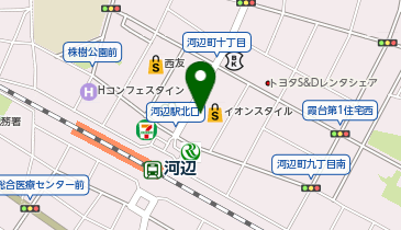 宅配ロッカーPUDO イオンスタイル河辺店 2F駅直結入口(Qst)の地図画像