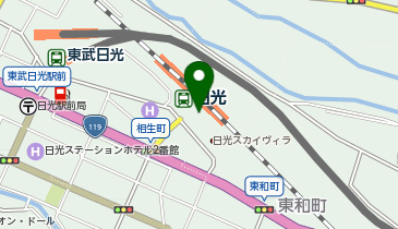 宅配ロッカーPUDO JR日光駅 トイレ付近(M-2)の地図画像
