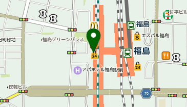 宅配ロッカーPUDO JR福島駅 西口エスカレータ付近(M-1)の地図画像