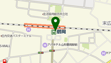 宅配ロッカーPUDO JR鶴岡駅 待合室内(M-1)の地図画像