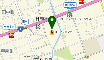 ジョーシンコープリビング甲南店の地図画像