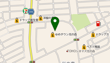 tan ゆめタウン光の森店店の地図画像