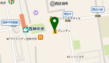 ピーチクラブ プレンティ西神中央店の地図画像