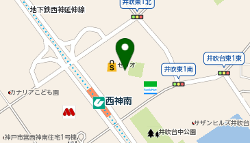 私のお針箱 セリオ西神南店の地図画像