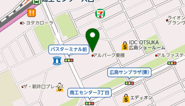広島ドラゴンフライズクラブオフィス、プロム アルパーク店の地図画像