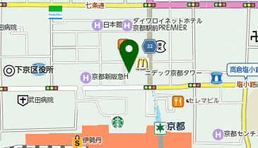 おたべ・京ばあむ【Tax free】 京都タワーサンド店の地図画像