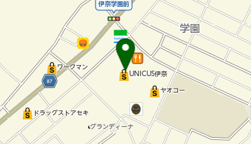 ヤオコー ウニクス伊奈店の地図画像