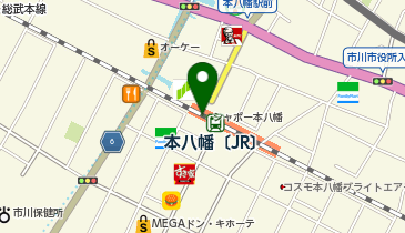 銀座ライオン シャポー本八幡店の地図画像