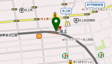 三菱 UFJ 銀行 ATM エトモ池上店の地図画像