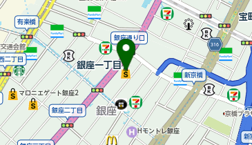 トゥミ銀座 ONE GINZA店の地図画像
