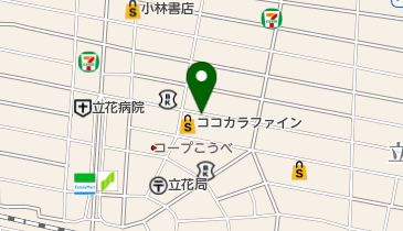 タイムズココカラファイン立花北口店の地図画像