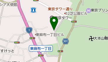 タイムズ東京タワースタジオ前の地図画像