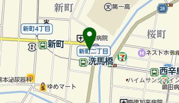 熊本中央郵便局駐車場の地図画像