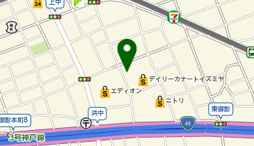 タイムズデイリーカナートイズミヤ御影店の地図画像