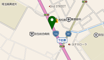 タイムズ羽生総合病院第2の地図画像