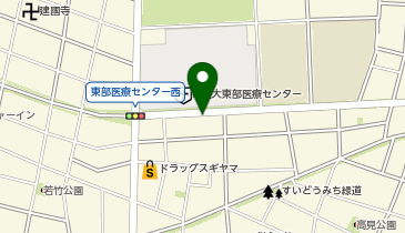 タイムズ東部医療センター前の地図画像
