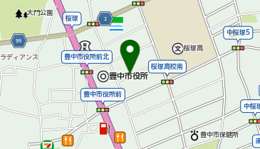 タイムズ豊中市役所自動車駐車場の地図画像