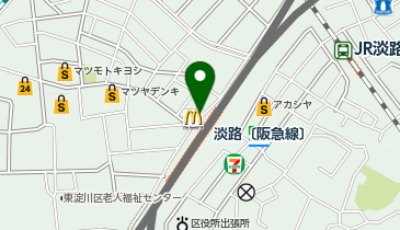 タイムズ阪急淡路駅前の地図画像